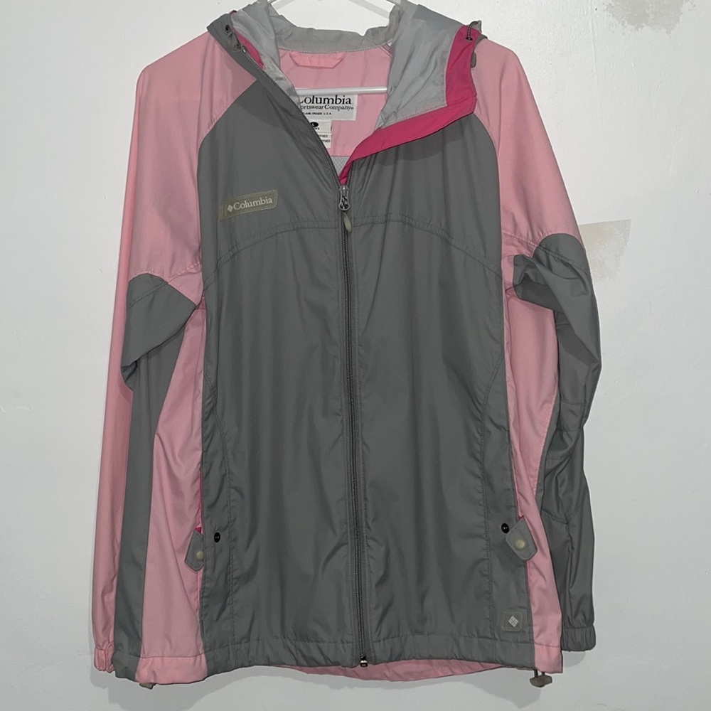 Size L Womens Pink and Grey Columbia Jacket Coat
